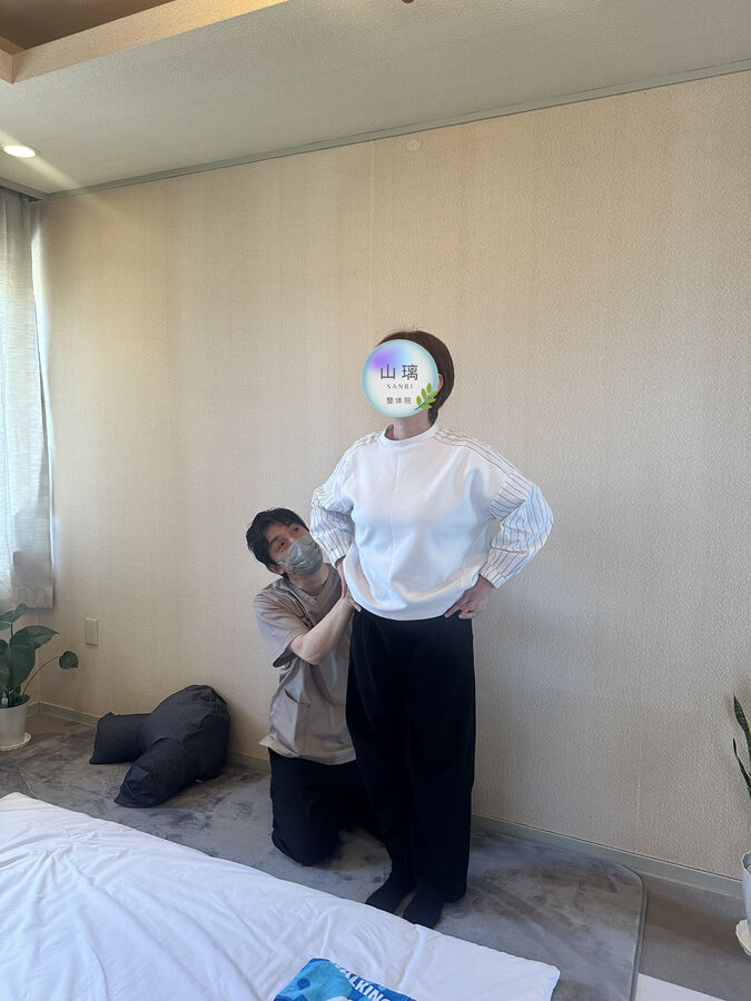 施術後の説明の様子